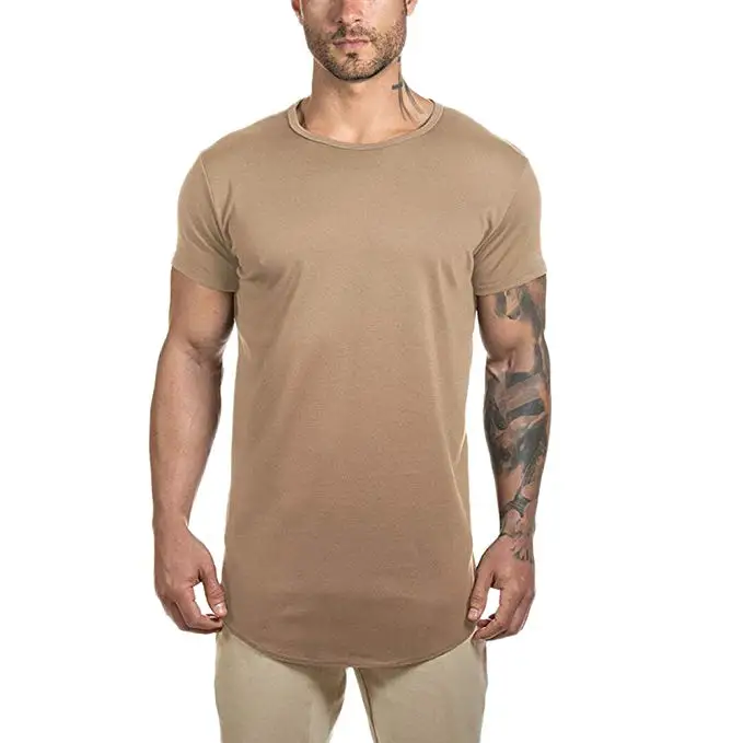 Premium Men's Round Neck T-Shirts - 95% Cotton 5% Spandex Blend for Comfort