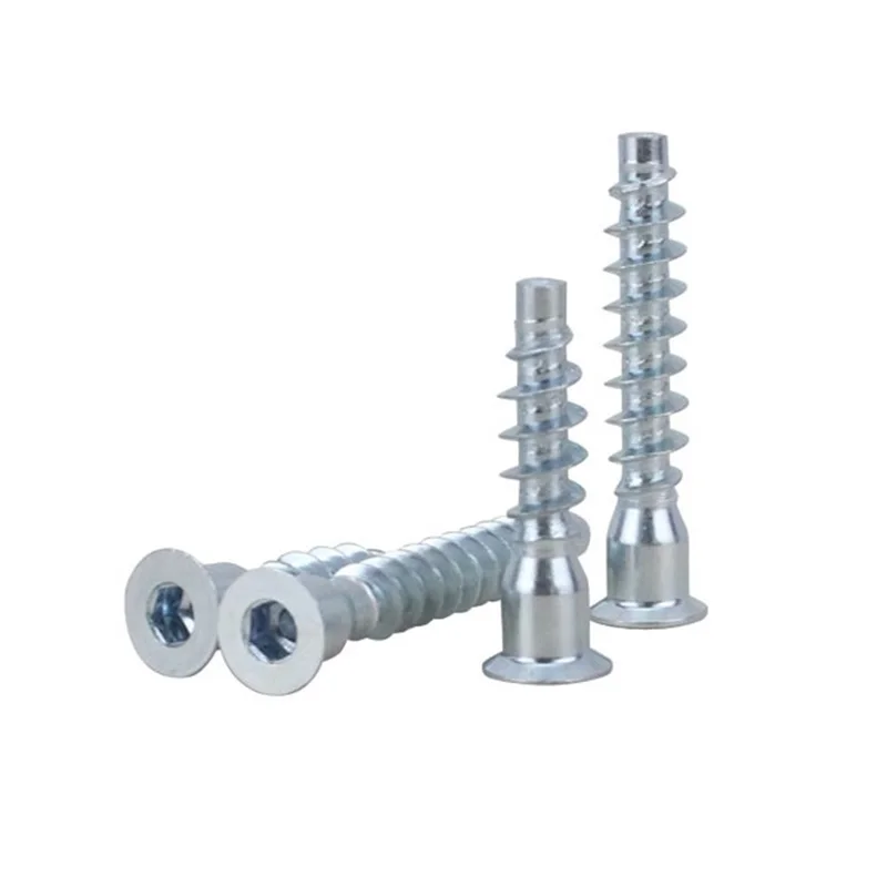 Hex Socket Countersunk Head Coarse Thread Chair Screw Confirmat Screw Wood Furniture Euro Joints Screws