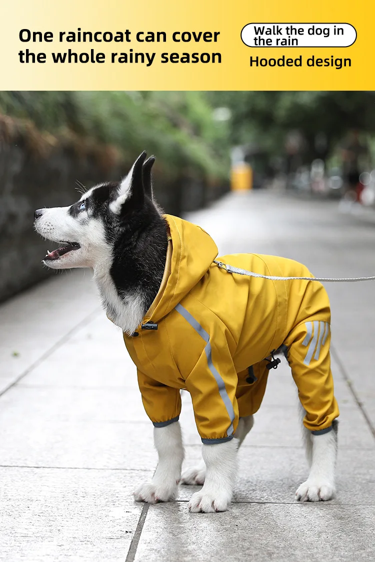 Pet Dog 4 Legs Raincoat Outdoor Waterproof And Windproof Pet Dog