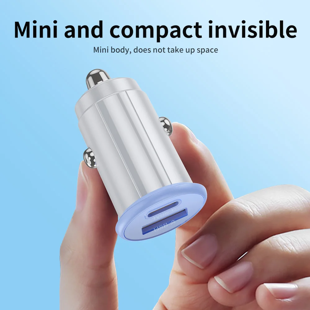 Car Charger Phone Multiple Color 36W Mi Custom Logo Mobile Dual Port USB TYPE C PD 30W Super Fast Charging Car Phone Charger