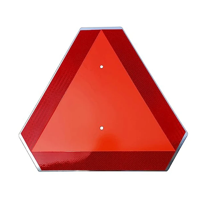 Slow Moving Vehicle Sign Safety Triangles Dot Approved Aluminum Diamond Grade Reflective Outdoor Use for Golf Cart