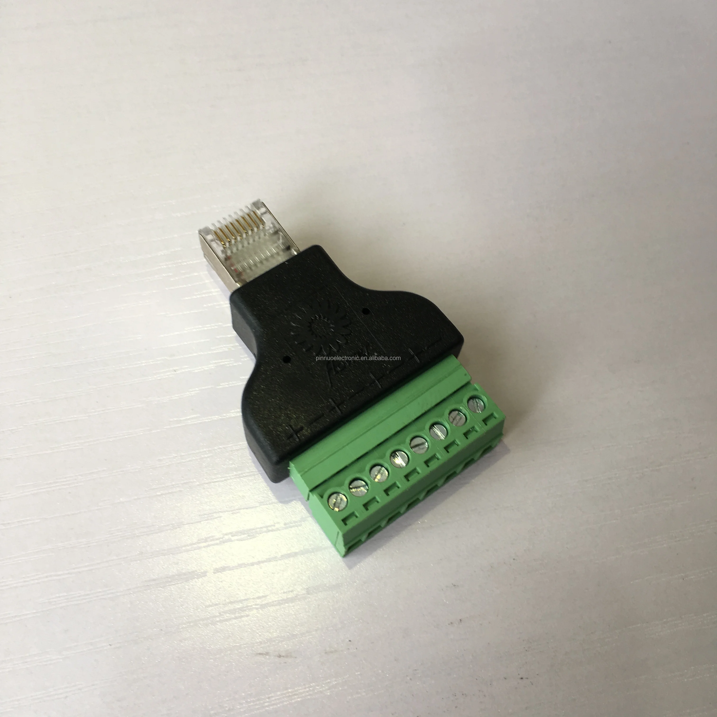 Ethernet Rj45 8p8c Male Plug To Av 8 Pin Screw Terminal Cctv Block