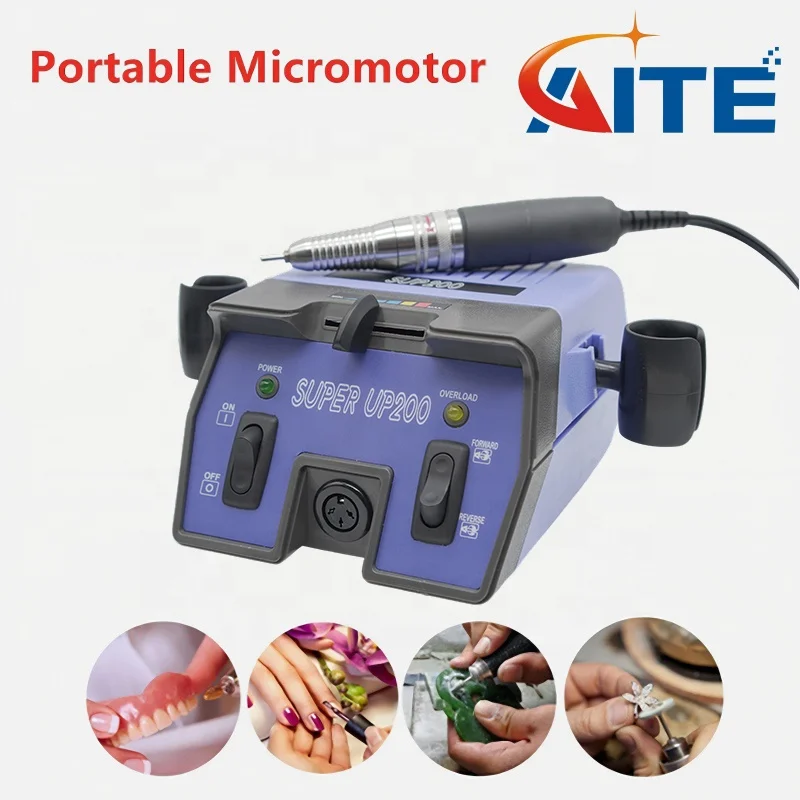 Super UP200 Nail Drill Micromotor 35000rpm Handpiece Pedicure Polisher UP200 Nail Drill Machine for Acrylic Thick Gel