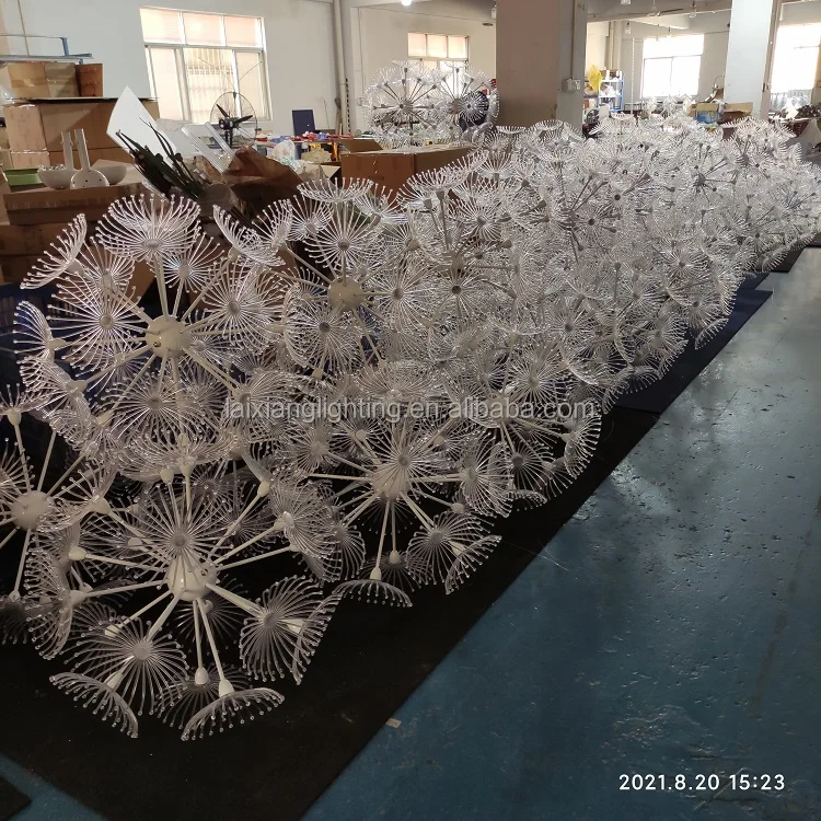 LED Dandelion Lamp  Simulation Large Decorative Led Lighted Optic Fiber Dandelion Flowers Light Landscape Lighting Decoration