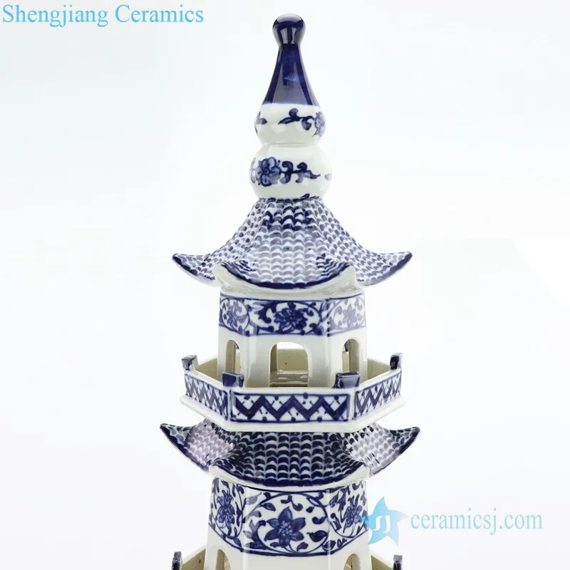 RZPI42   Chinese Ancient Times Pure Hand Made Ceramic Decorative Pagoda