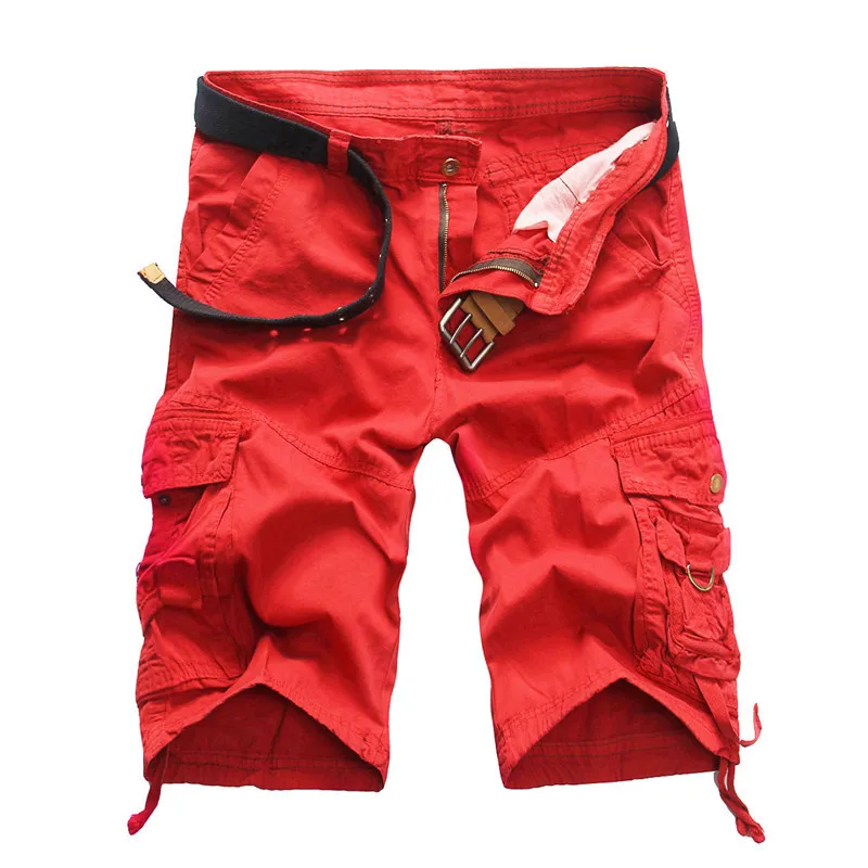 2022 Plus Size Pocket Herr Cargo Shorts Herr bomull Multi Pocket Workout Shorts448_voghion.com