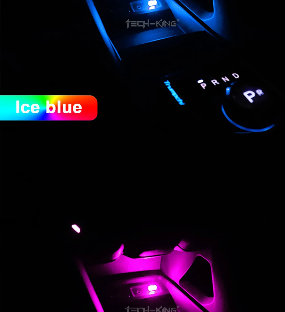 TECH-KING Car Interior Atmosphere Lamp Ambient Lighting Kit Night Led Decoration Mini Universal USB led Light Atmosphere Lamp