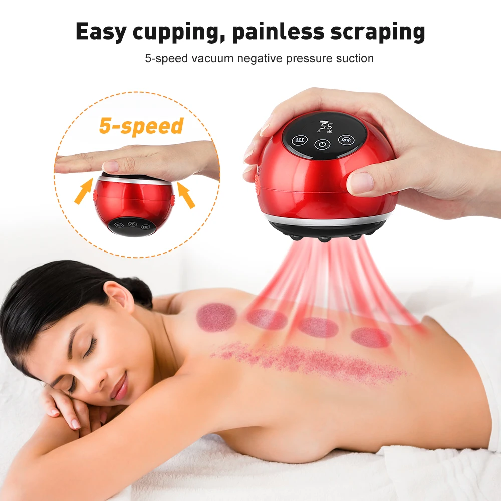 Home Infrared Heating Hot Compress Negative Pressure Gua Sha Device Electric Cellulite Cupping Massager