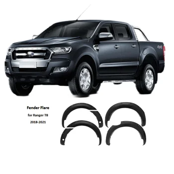 Pickup Trucks Car Accessories ABS injection Flare Wheel Arch Fender Flares with radar hole  for Ford Ranger T8 2018 to 2021