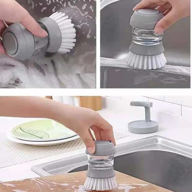 Source Latest Hot Bathroom Plastic Holder Head Soft TPR Cleaning silicone toilet  brush with soap dispenser liquid on m.