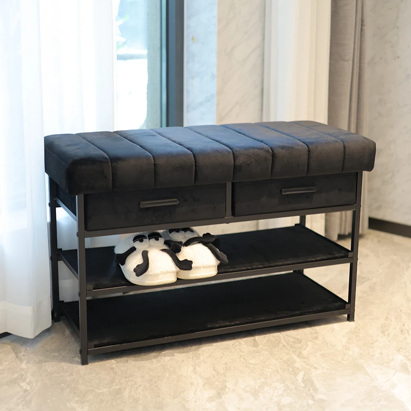 Customized Modern Metal Shoe Rack Bench Shoe Organizer Space Saver Modern Shoe Cabinet,seating Living Room Furniture