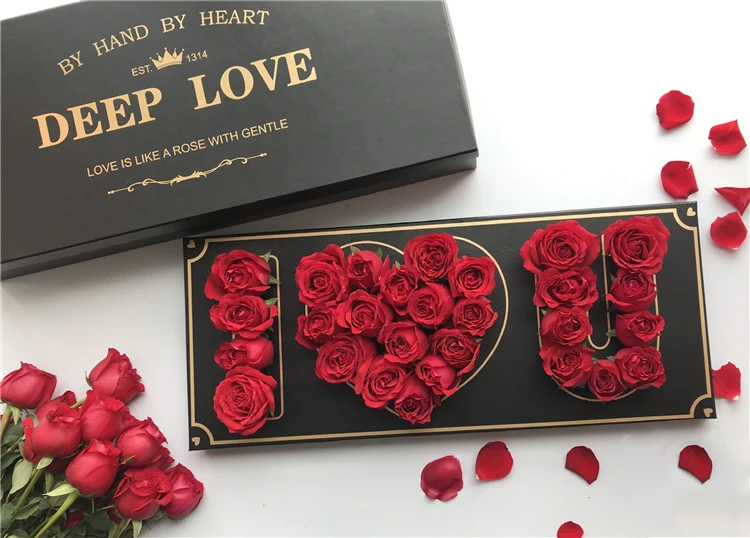 Wholesale 62*29*12 cm Deep love rose flower boxes rectangle i love