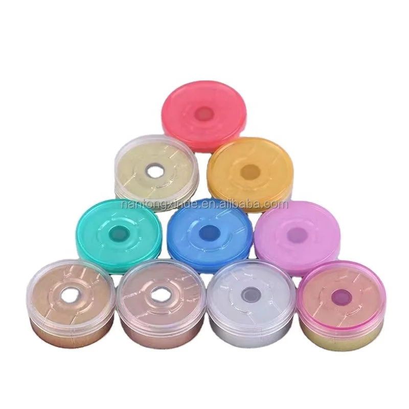Customizable 13mm 20mm Medical Injection Caps Colorful Aluminium-Plastic Tear-Off Stoppers with Rubber Stopper