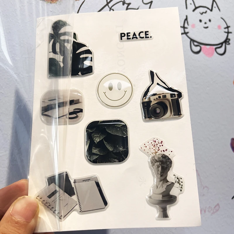 New Design DIY Epoxy Decorative Sticker Sheet Custom Logo Printing Epoxy Resin 3d Stickers