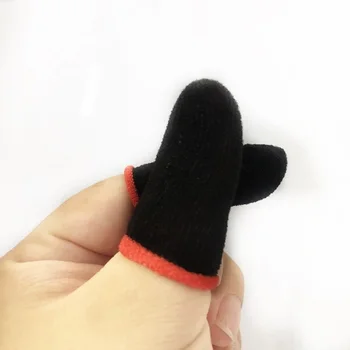 Thin Breathable Durable Red Gaming Finger Sleeve For Mobile Phone Games