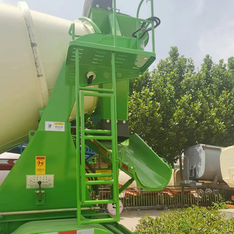 Tri Axles Construction 16cbm Semi Concrete Mixing Tank Trailer With Diesel Engine