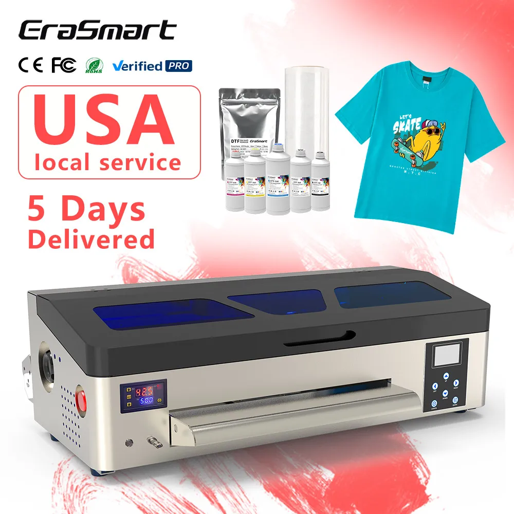Erasmart A3 Pro DTF Printer with Dual XP600 Head Printer for T-shirt Printing Machine for Small Business