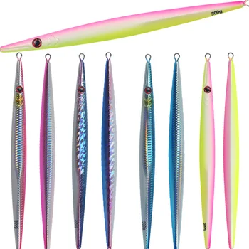 Iron Plate Lead Lure Slow Shake Long Strip Fast-Sinking Quick Retrieve Laser Glow-in-the-Dark 300g JIG Boat Fishing Lure Hooks – Metal Jig – view 5