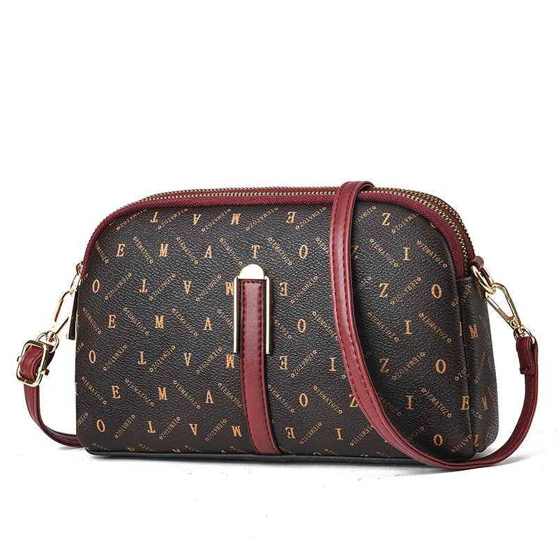 New 2022 the Retro Style Small square Bagmature Style Women's Bag and With Alphabet Patternlong Handbags Handbag