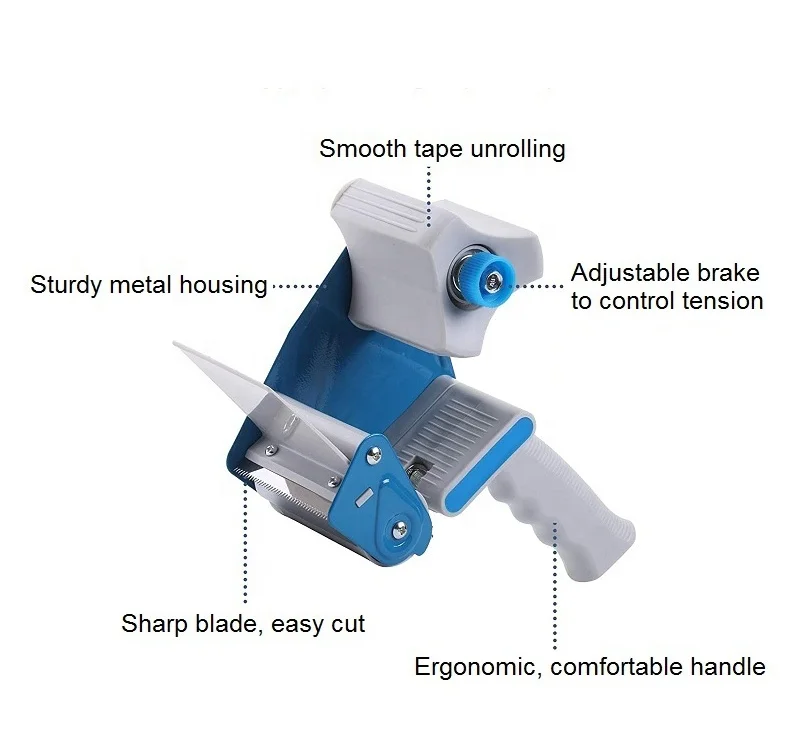 Офисный диспенсер для ленты на заказ, размер 48 мм, 2 дюйма, металлический резак для клейкой ленты, упаковочный дозатор для уплотнения