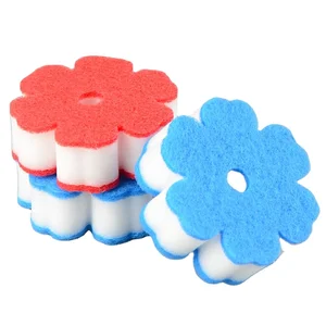 Kitchen Circular Sponge Dish Soft Sponge Original Melamine Sponge with Scouring Pad Best Product for Kitchen