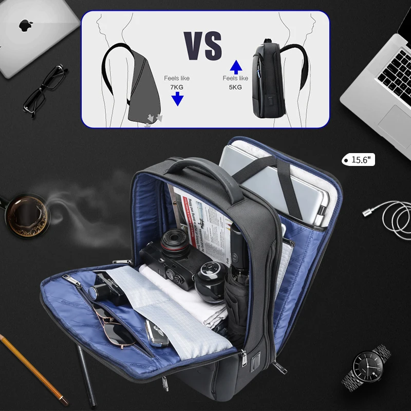 bopai business backpack 15 inch laptop bag Genuine Leather for Men Multi-Function Backpack 15.6 Backpack Travel Smart Rucksack with USB Charging Anti Theft Backpack Office Black : Clothing, Shoes & Jewelry Comfortable Back Design The backpacks back panel is made from high BOPai Genuine Leather Backpack for