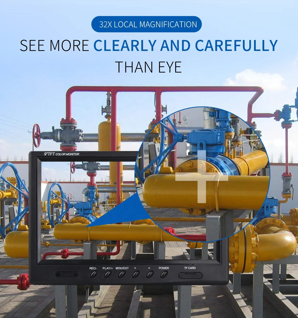 Mejor Inspección de Tubería de Alcantarillado 9 Pulgadas Monitor HD 1080p 23mm Cámara de Video para Tuberías con Grabación de Video 16GB OEM