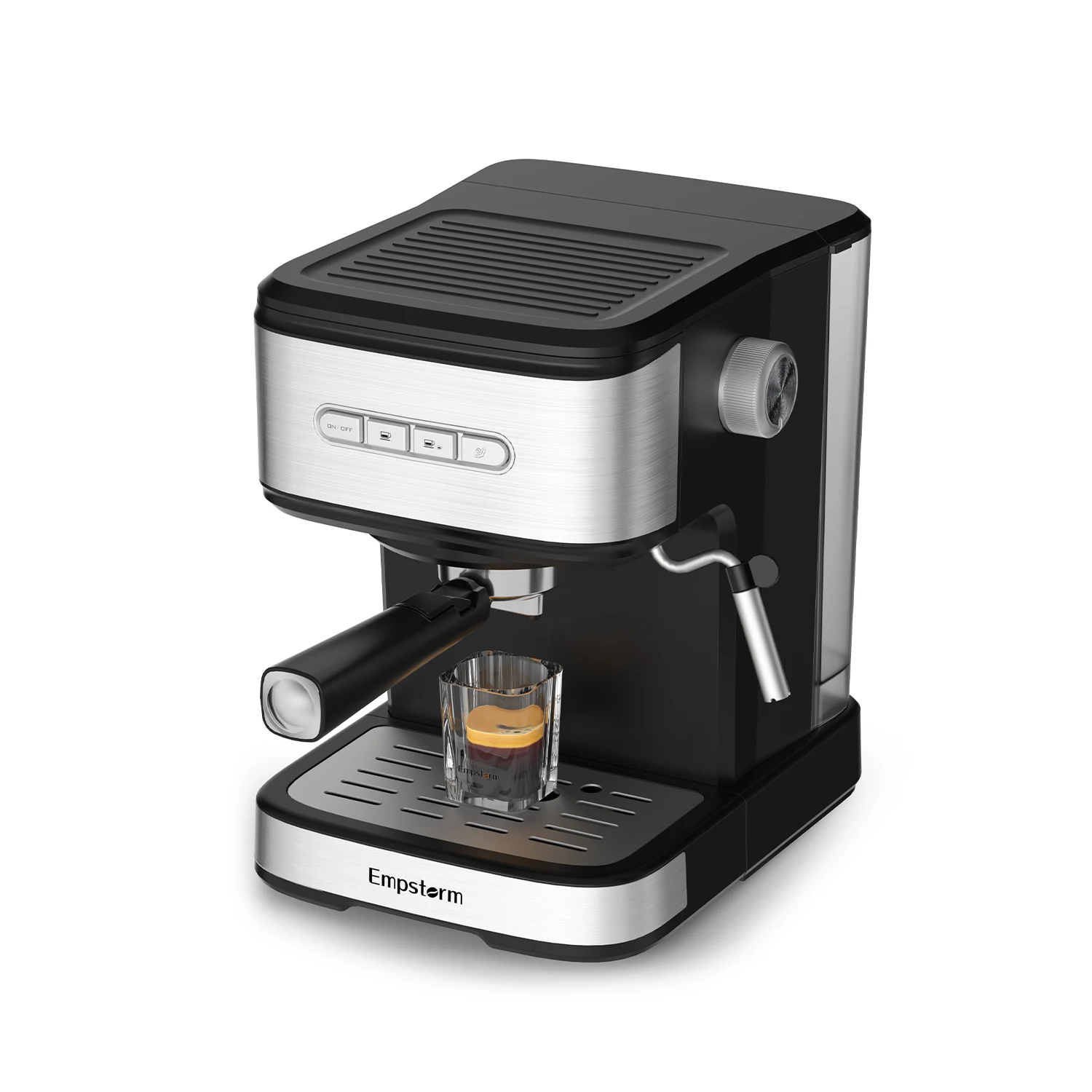Empstorm Espresso Machine 20 Bar,Espresso Coffee Maker with Milk Frother Steam Wand,Semi-Automatic Dual-nozzle Espresso Machine,Automatic power-off Fu Empstorm 20-Bar Espresso Machine, Milk Frother, Cappuccino and