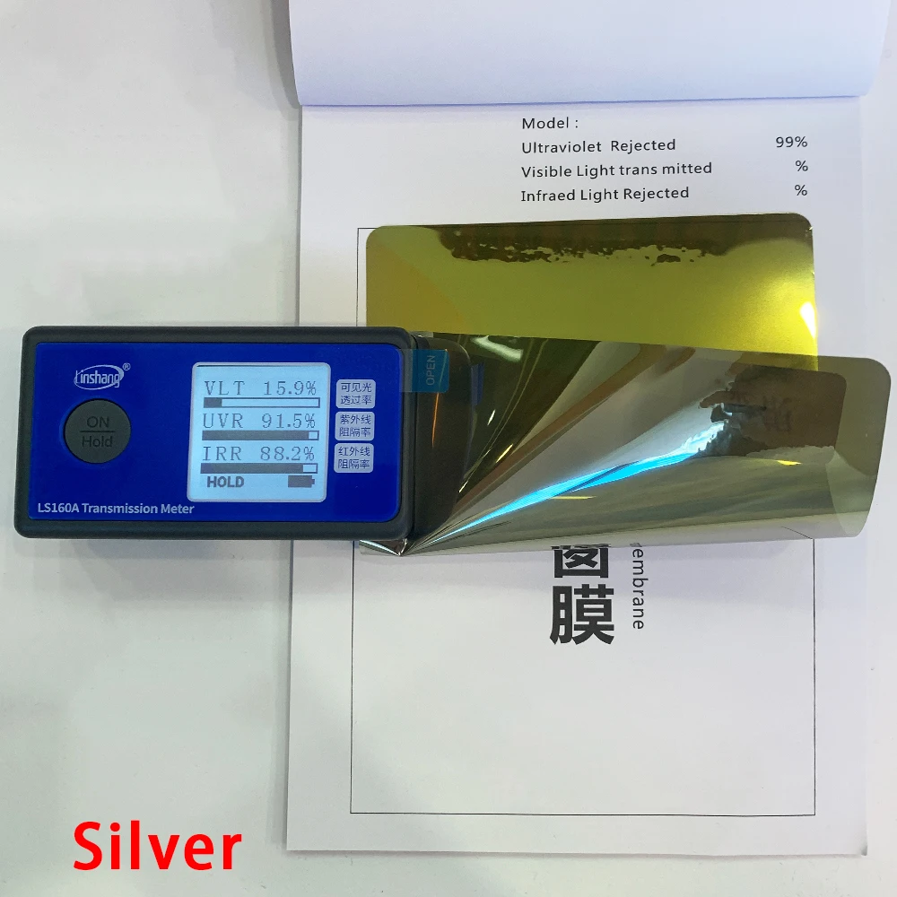 Popular Factory Price Explosion-Proof Self-Adhesive PET Decorative Heat Insulation Tinted Film One Way Vision Gold Silver