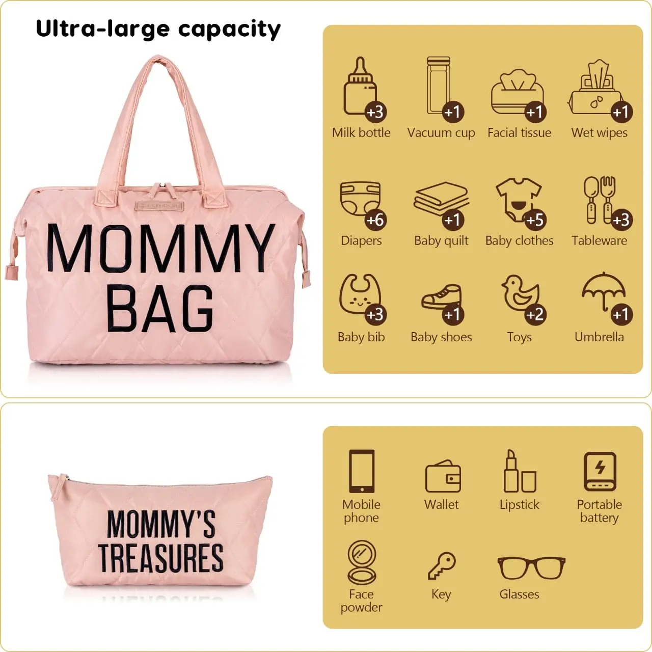 PeraBella Mommy Bag for Hospital Labor and Delivery, Diaper Bag