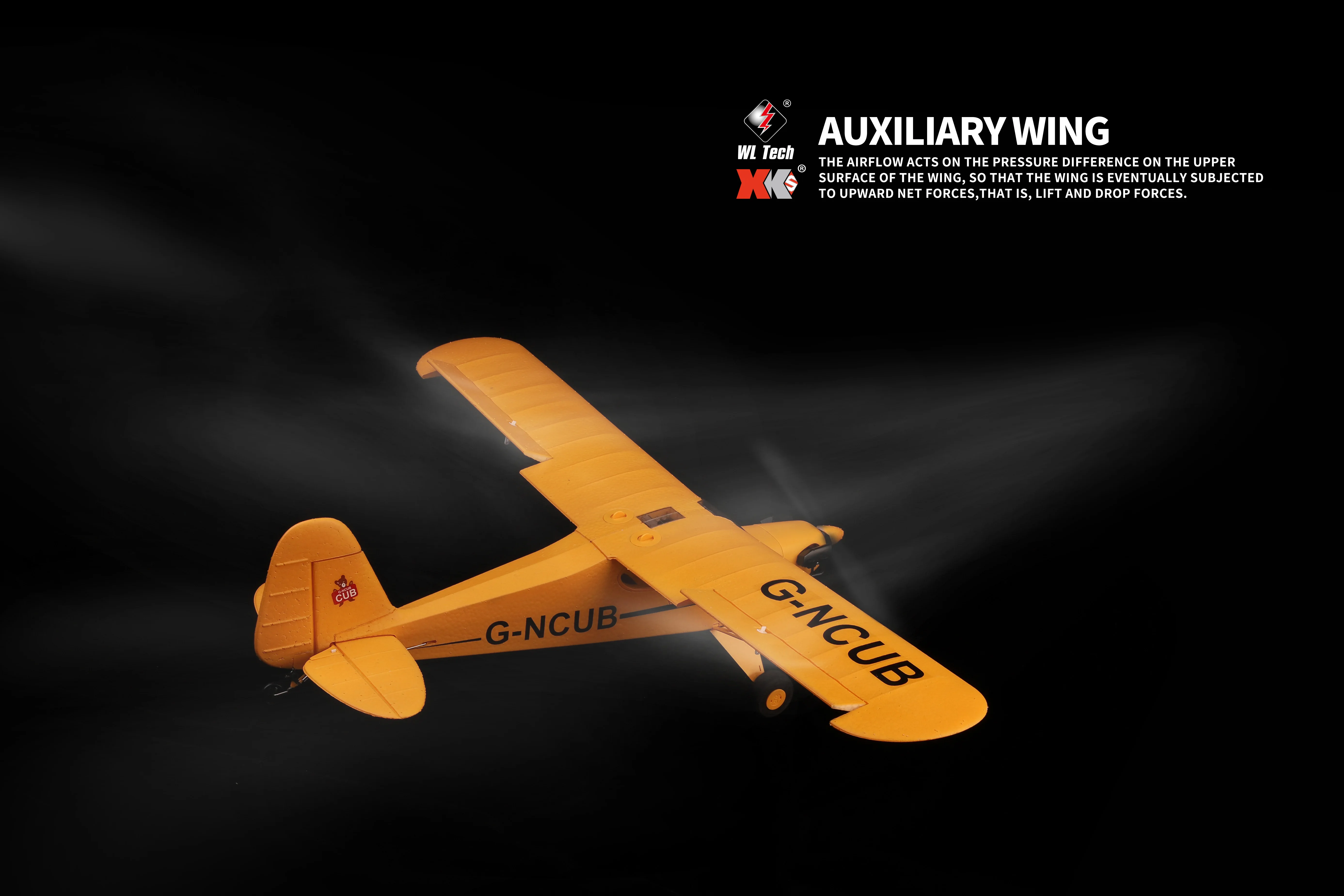 Avião de Acrobacias RC WLtoys A160 J3 Skylark G-NCUB 2.4G 5Ch 3D6G