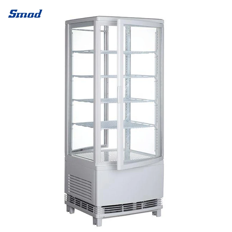 60l-100l Commercial Countertop Four Sides Two Glass Door Display Cooler ...