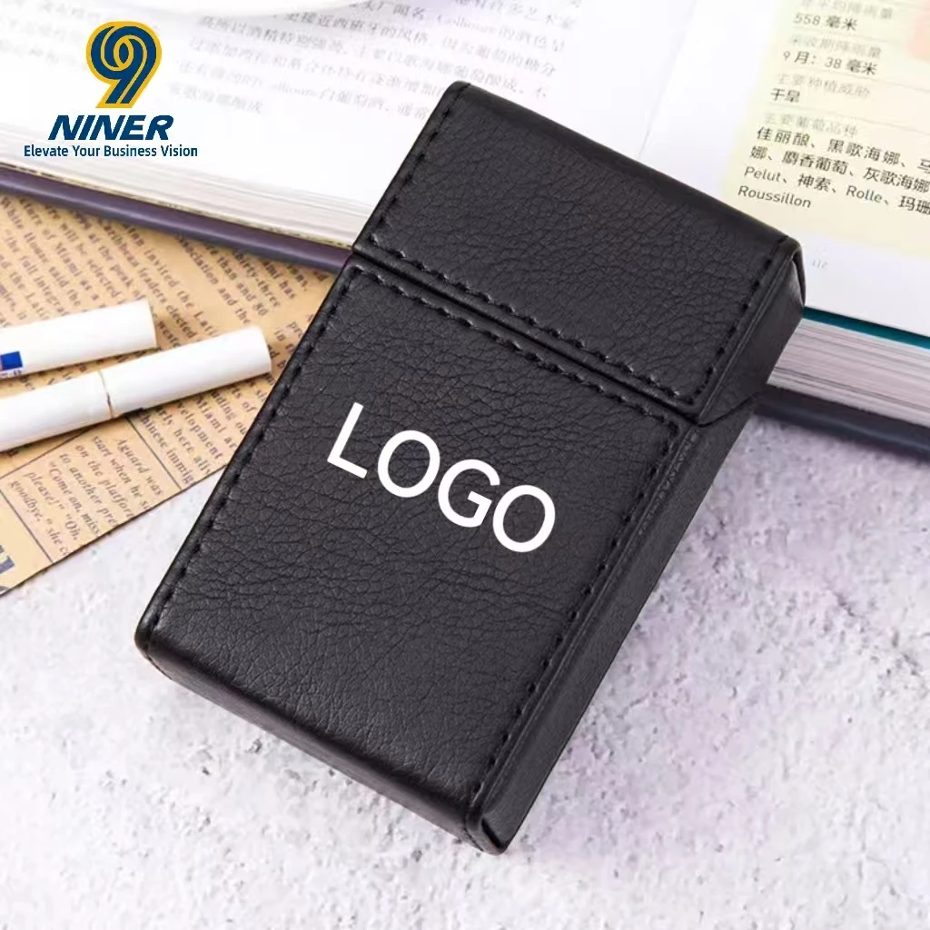 Factory Hot-Selling DIY Small Gift Cigarette Case PU Leather Flip-Top Customizable Logo