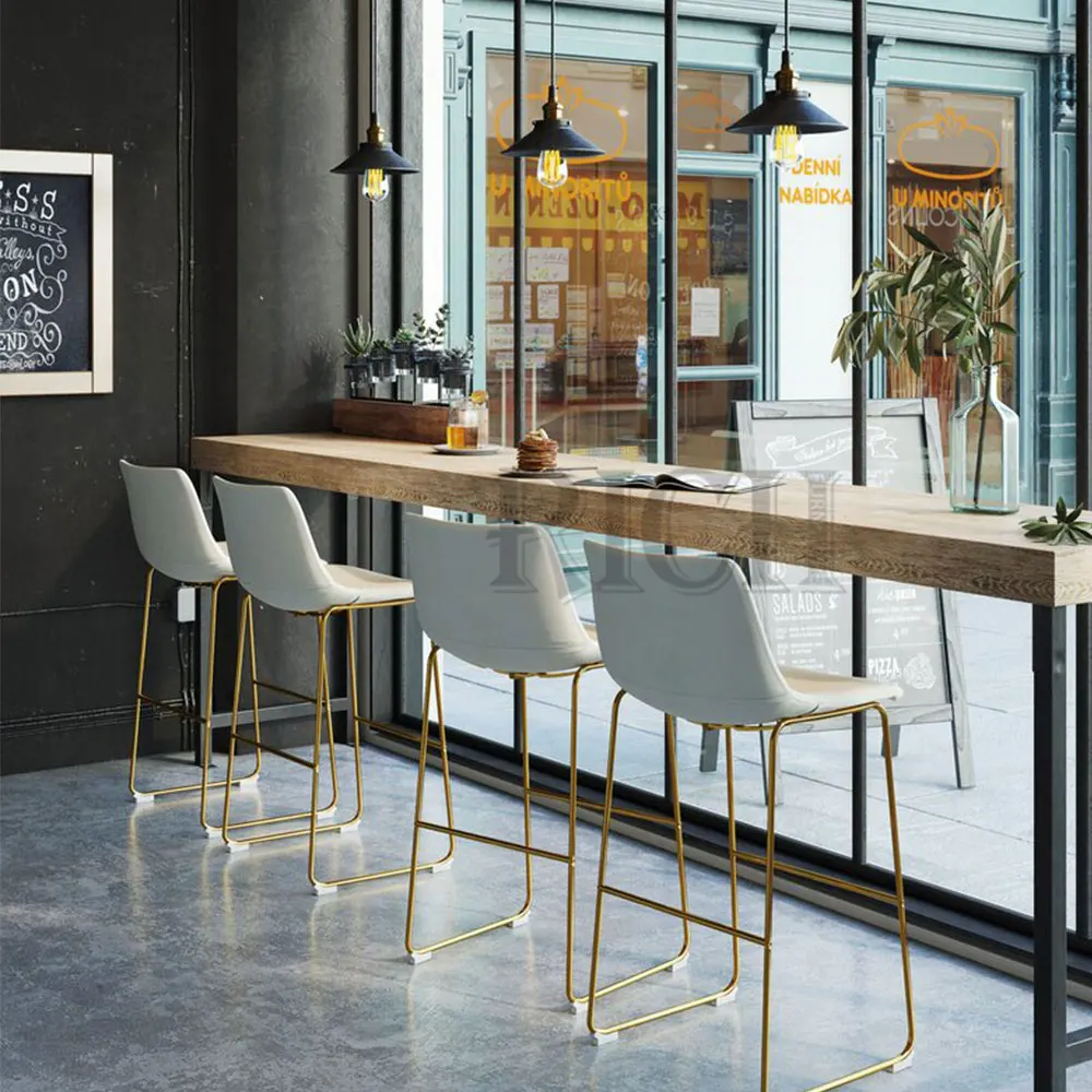 bar Minimalist Counter Height Stools Chairs Luxury Barstools Mid century Modern bar Stool Gold Legs Leather Stools bar Chair
