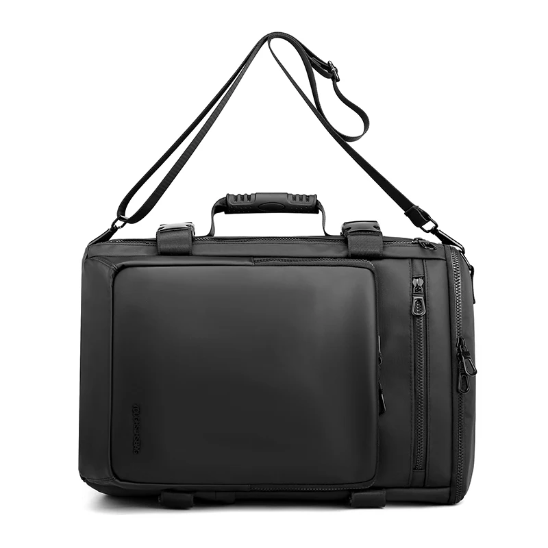 LMD Factory Custom OEM ODM Service Waterproof PU Material 3 Ways Usage 15.6 Inch Laptop Bag Backpacks for Men