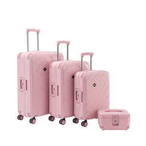 High Quality Fashion Style 4 PCS Carry-On Travel Trolley Luggage Beautiful Cosmetic Case in Carton Packaging