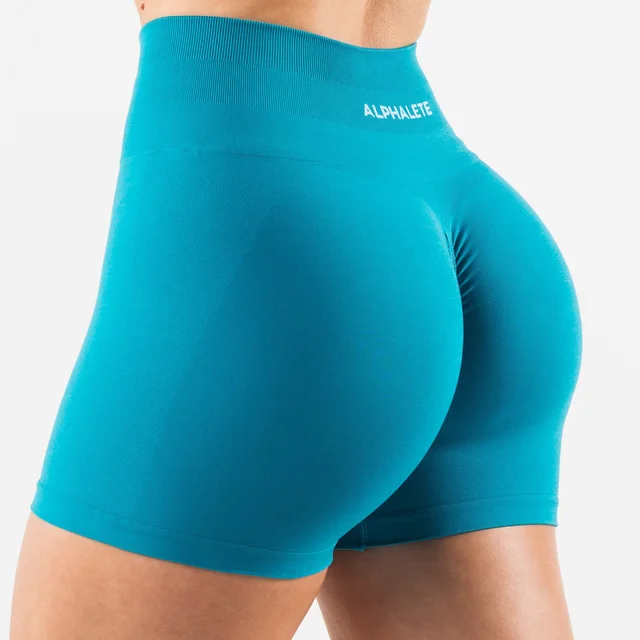 Alphalete Supplier Womens Sportswear Fitness Gym Yoga Shorts Seamless Scrunch Butt Contour Biker AMPLIFY Shorts