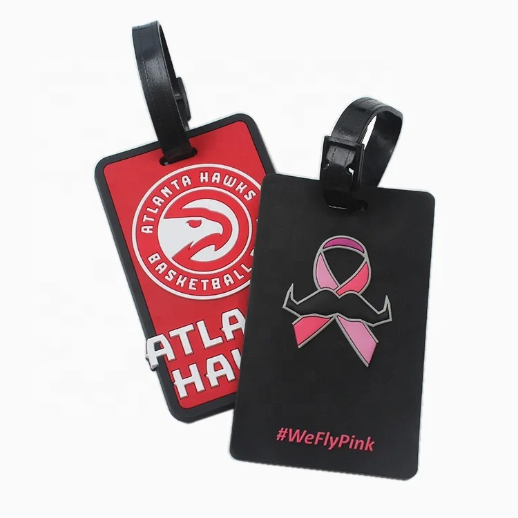 Gifts Maker Custom Embossed Brand Logo Rubber Soft PVC Luggage Tags for Travel