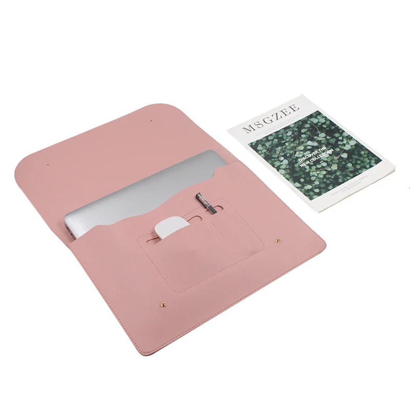 Multifunctional Fashion Notebook Protector Foldable Laptop  Bag Pu Leather Laptop Sleeve Bag