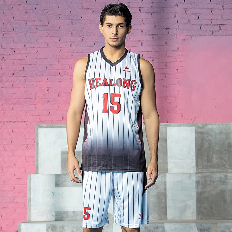 Stripes Design Sublimated Basketball Jersey