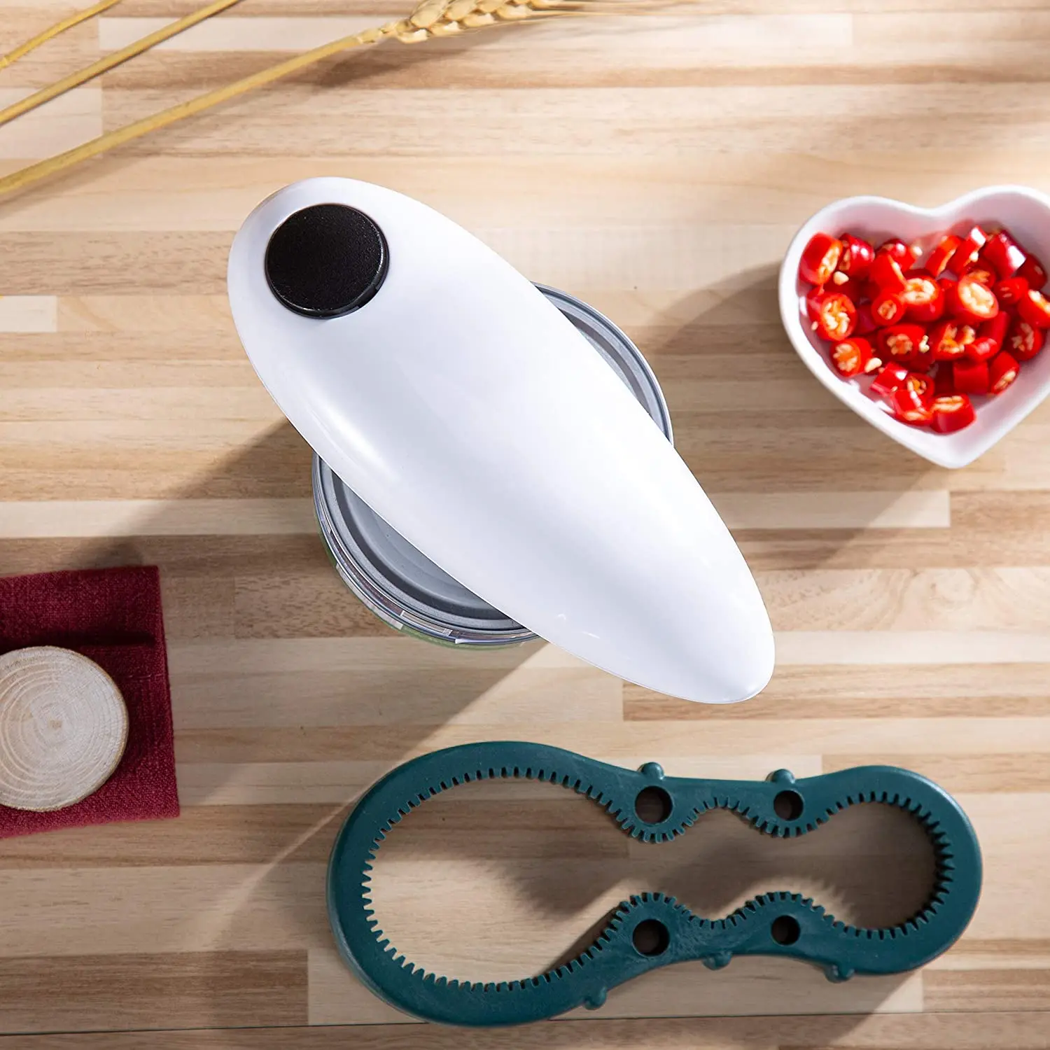 Electric Commercial Can Opener Automatic Smooth Edge Stainless Steel Hands- Free