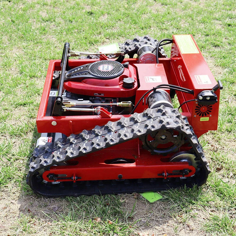 CE/EU/EPA Remote-controlled Tracked Lawn Mower Cutting Width 800mm Longxin Engine One-key Start 4.2 Acres Per Hour Robotic Mower