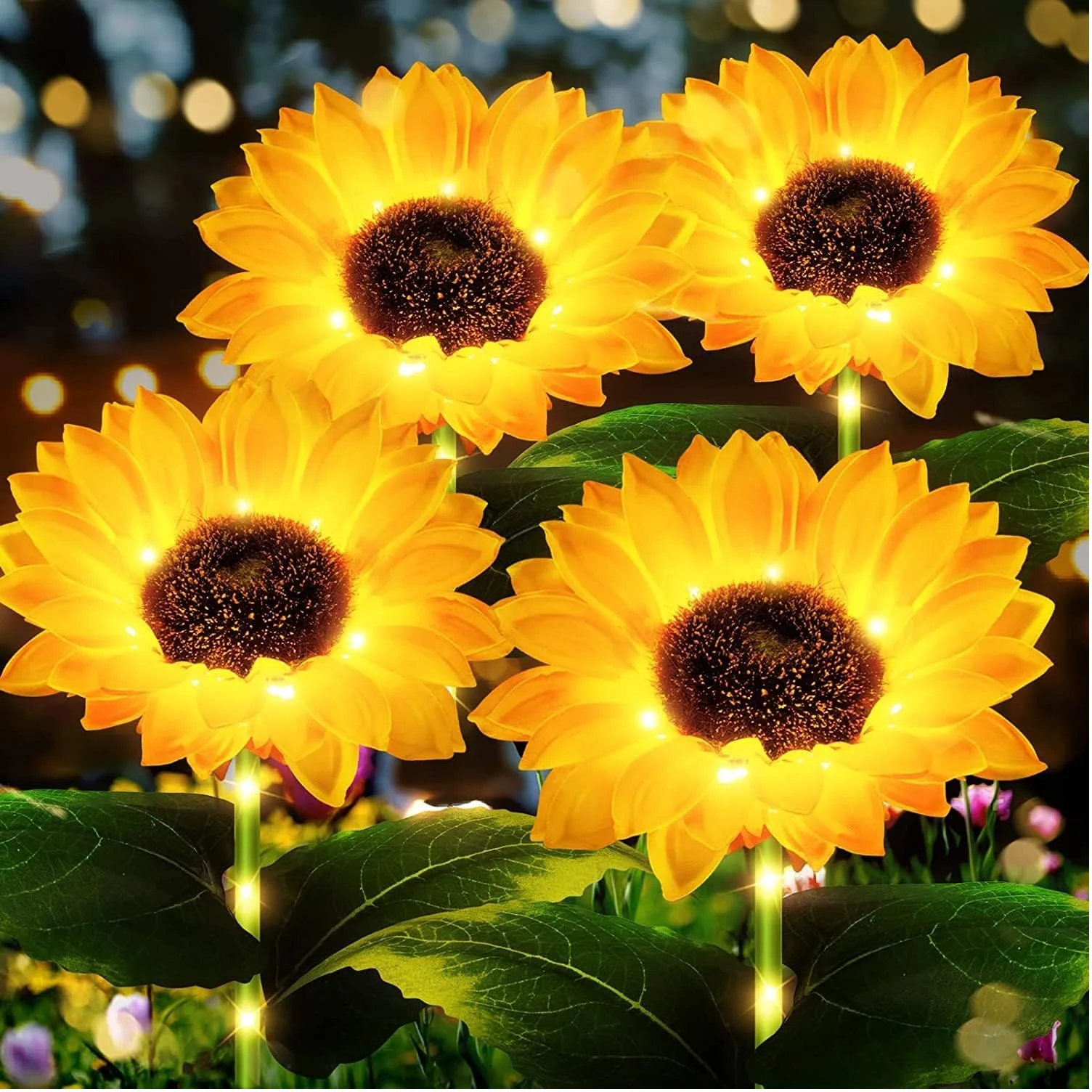 Sunflower Solar Garden Lights Waterproof Outdoor LED Landscape Lights