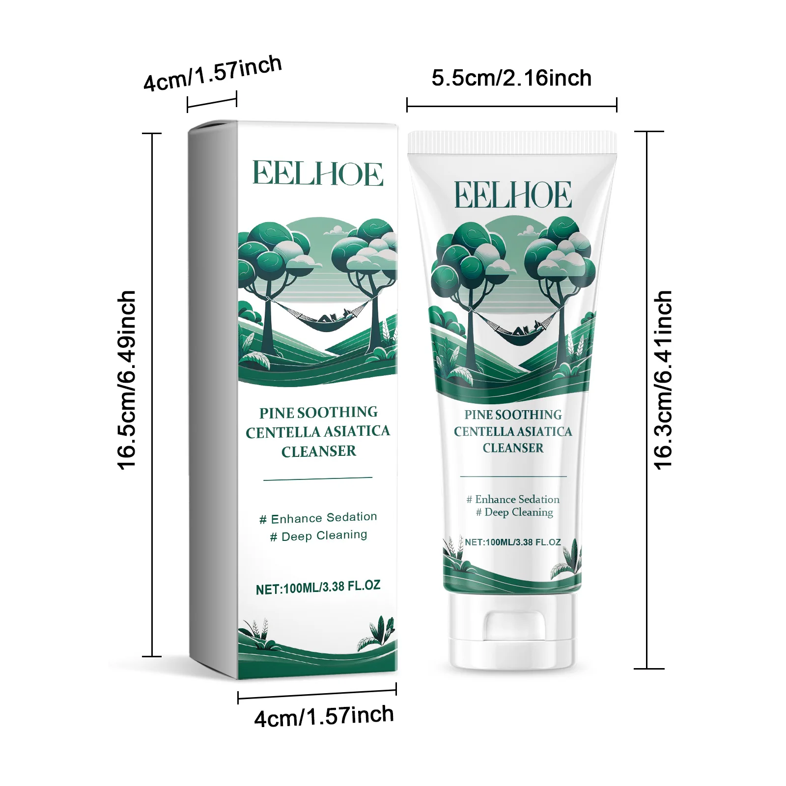EELHOE Deep Cleansing Soothing Oil Control Repairing Natural Centella Asiatica Face Wash Facial Cleanser 100ml