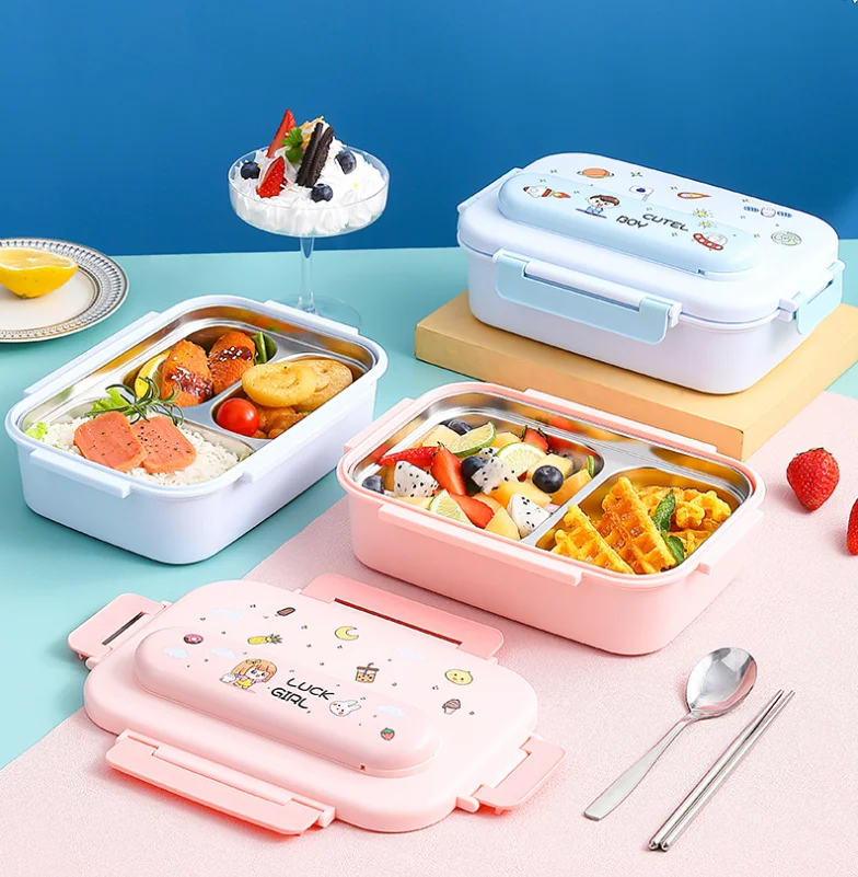 Boîte à lunch isotherme en acier inoxydable Offre Spéciale 2 ou 3 compartiments pour enfants Grands cadeaux