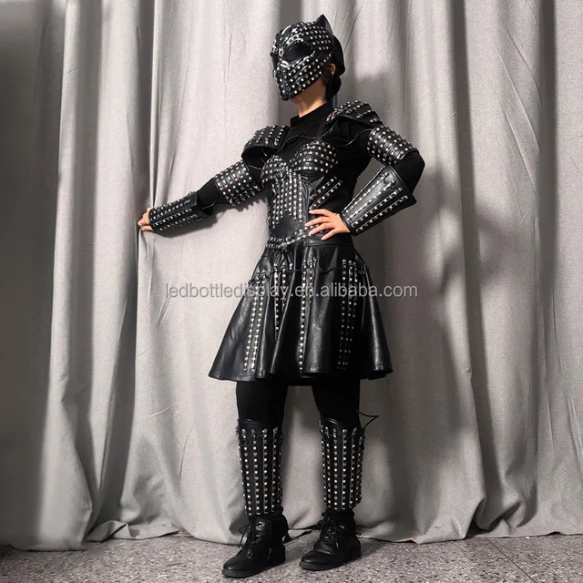 New Design LED Robot Style Laser Gloves Graduation Cosplay Dress for Dance Club Suitable Stilts Suit for Party Novelties
