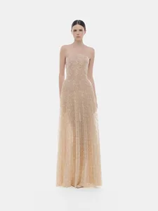 Bettergirl Vietnam 2026 Fashion Luxury Spring New Glittered Floral Mesh Long Dress Lace Elegant Formal Party Dress