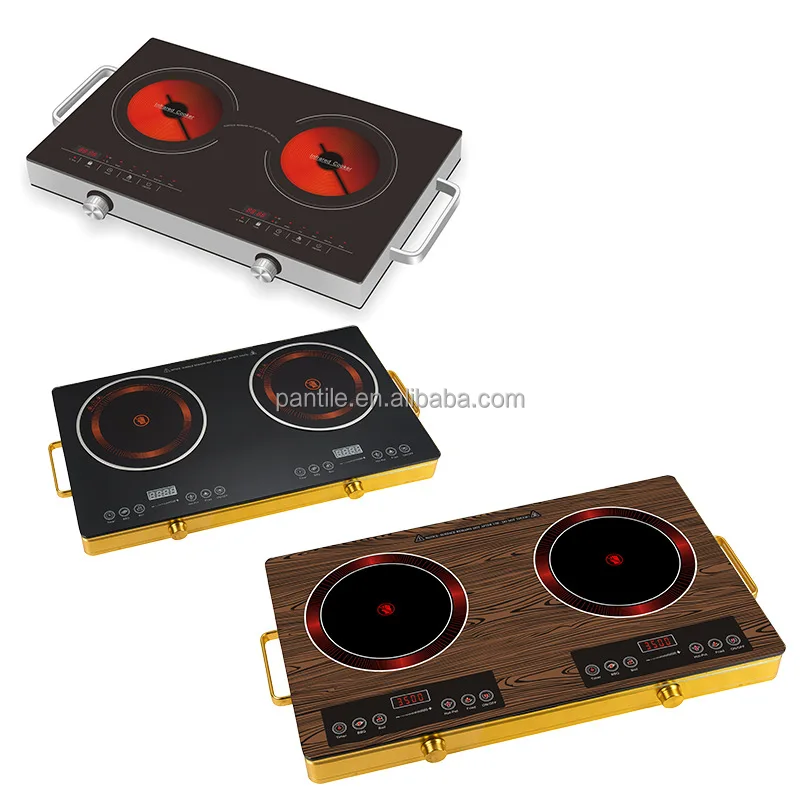 Kitchen Ceramic Stove 3500W Grill 2 Burner Cooking Electric Ceramic Stove Infrared Double Induction Cookers
