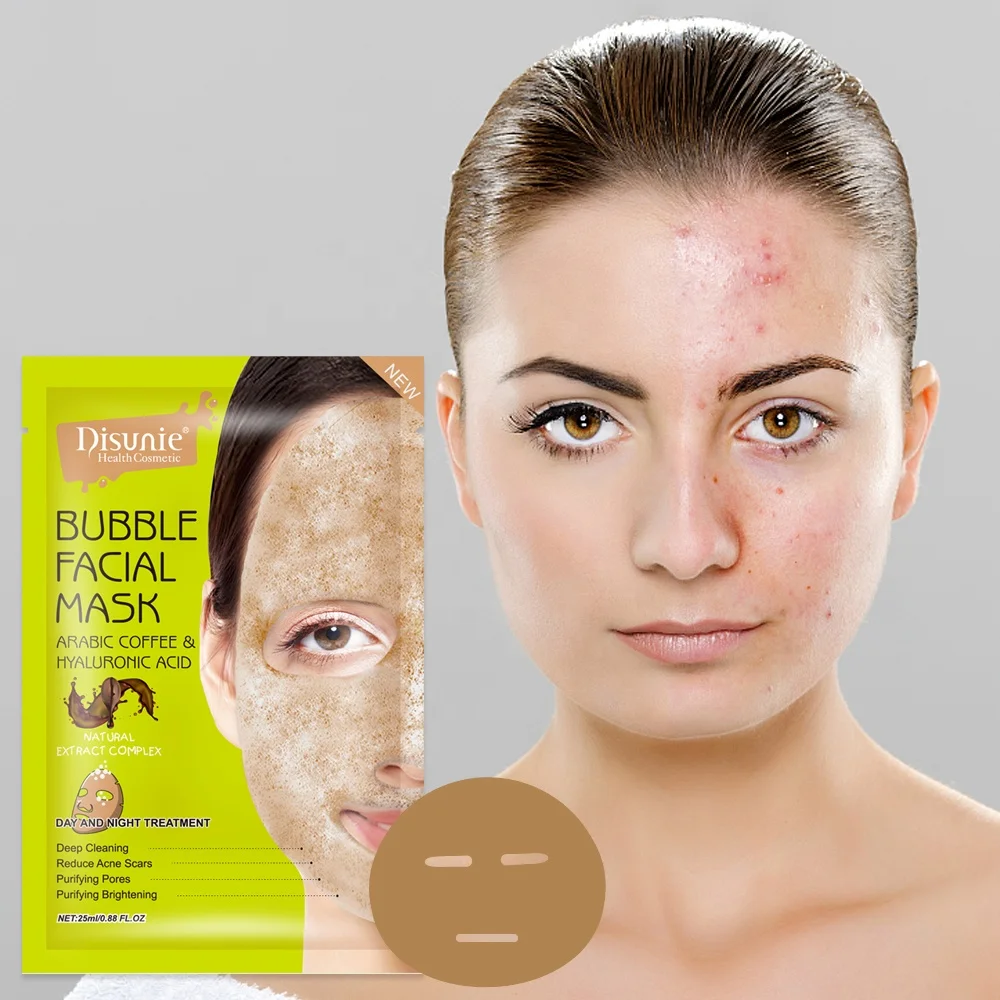 Wholesale Disunie Natural Hyaluronic Deep Cleaning Bubble Mask Facial Brightening Arabic Coffee Sheet Mask From m.alibaba