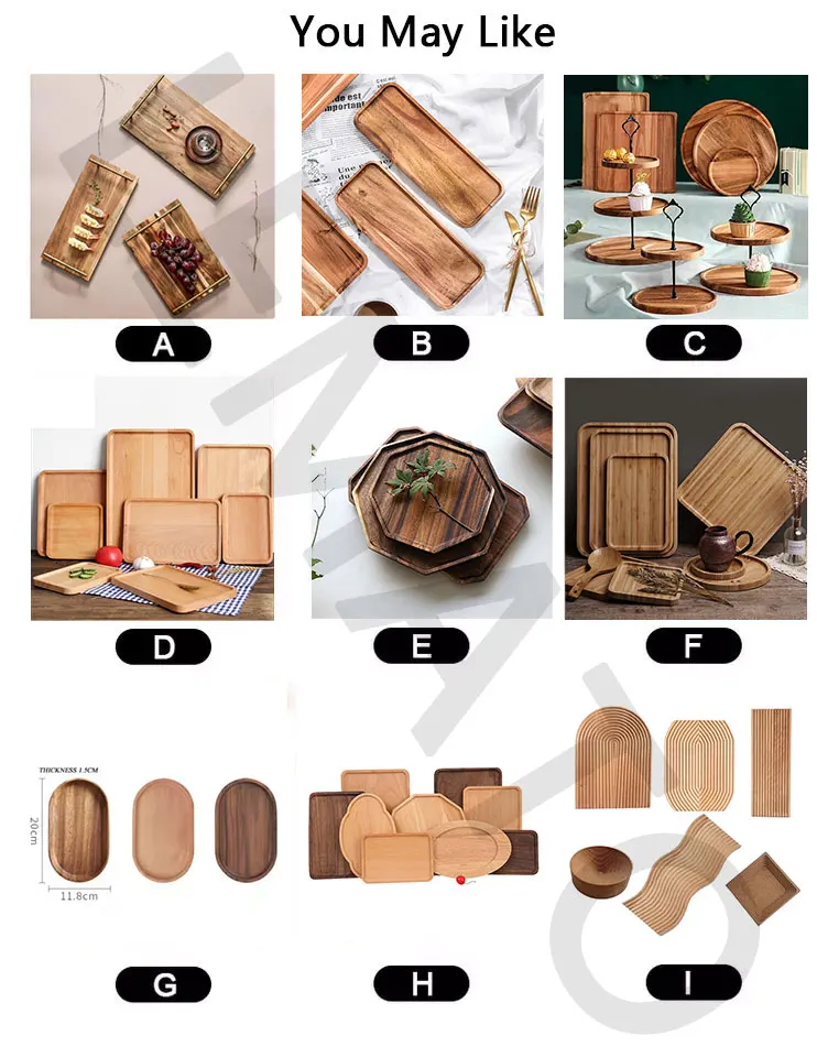 Деревянный поднос в скандинавском стиле от производителя креативный прямоугольный из дерева акации с металлическими